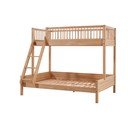 Dječji krevet od punog hrasta na kat s podnicom 140x200/90x200 cm u prirodnoj boji Forrest – Vipack