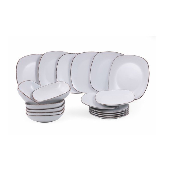 Set od 18 komada zemljanog posuđa Villa d'Este New Zen Bianco-image-3
