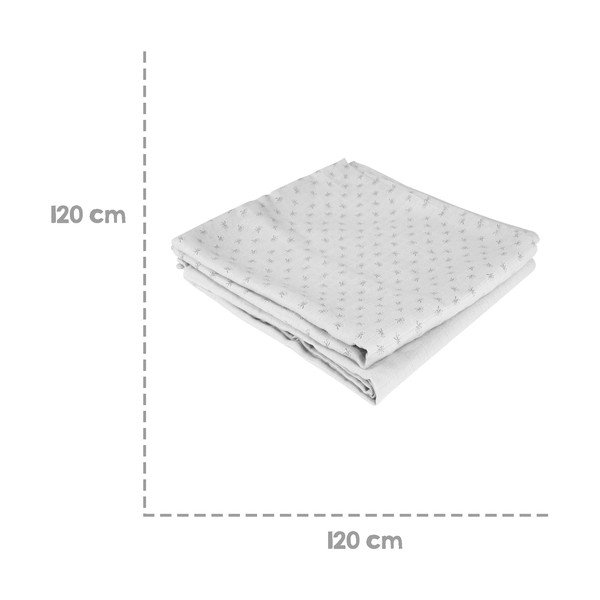 Svijetlo siva deka za bebe od muslina za zamatanje 120x120 cm Lil Planet – Roba-image-4
