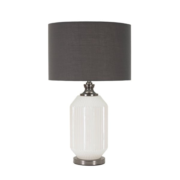 Siva stolna lampa s tekstilnim sjenilom (visina 65 cm) Brighty – Mauro Ferretti