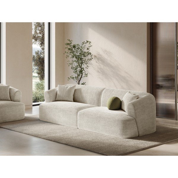 Bež sofa od samta 255 cm Campi – Cosmopolitan Design-image-1