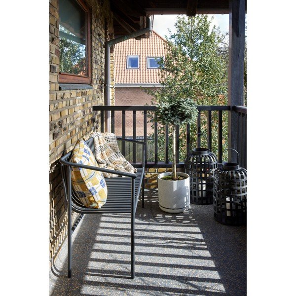 Crna metalna vrtna klupa Villa – Hübsch-image-2