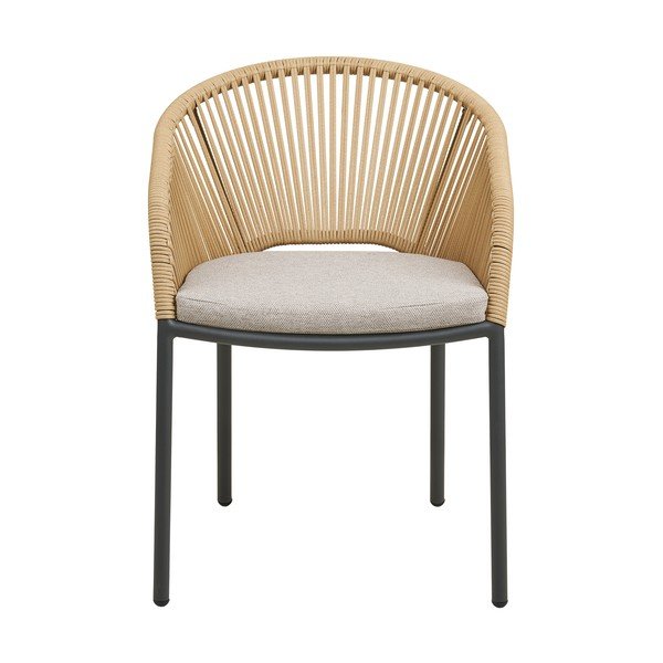 Bež metalna/podstavljena vrtna stolica Novella – House Nordic-image-2