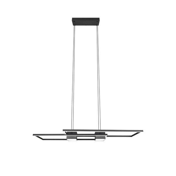 Mat crna LED viseća svjetiljka s daljinskim upravljačem/s mogućnosti zatamnjivanja Albany – Trio