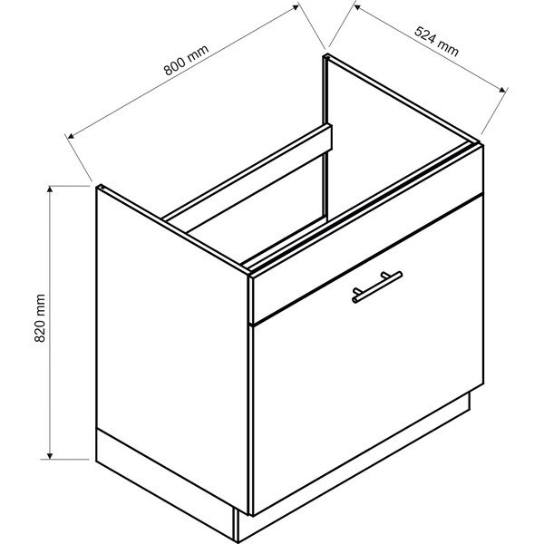 Kuhinjski ormarić za sudoper (širina 80 cm) Nico – STOLKAR-image-2