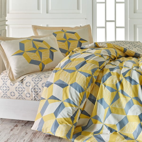 Pamučna posteljina s plahtama za krevet za jednu osobu Carrousel, 160 x 220 cm