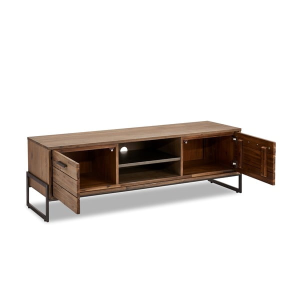 Smeđi TV stol od punog drveta Furnhouse Mallorca-image-3