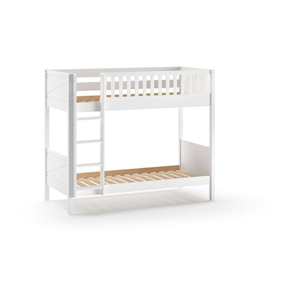 Bijeli dječji krevet od masivnog bora na kat s prostorom za pohranu 90x200 cm SCOTT – Vipack-image-2