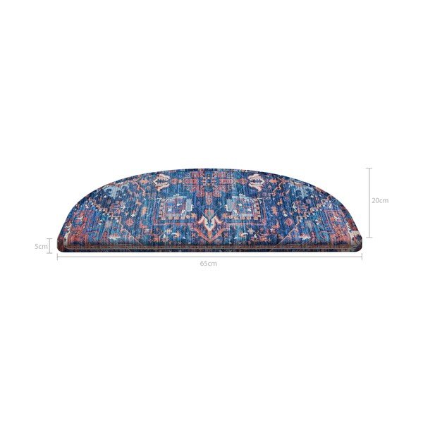 Set od 16 plavih tepiha za stepenice Vitaus Yoruk, 20 x 65 cm-image-4