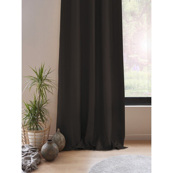Smeđa zavjesa AmeliaHome Eyelets Brown, 140 x 245 cm-image-1