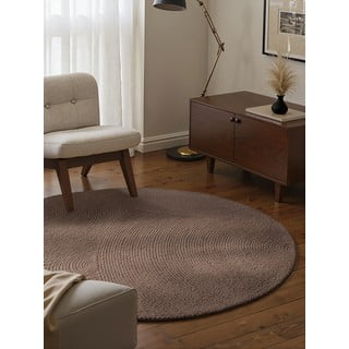 Ručno rađen vunen okrugli tepih smeđe-sivi ø 120 cm Eleni Taupe – Hanse Home