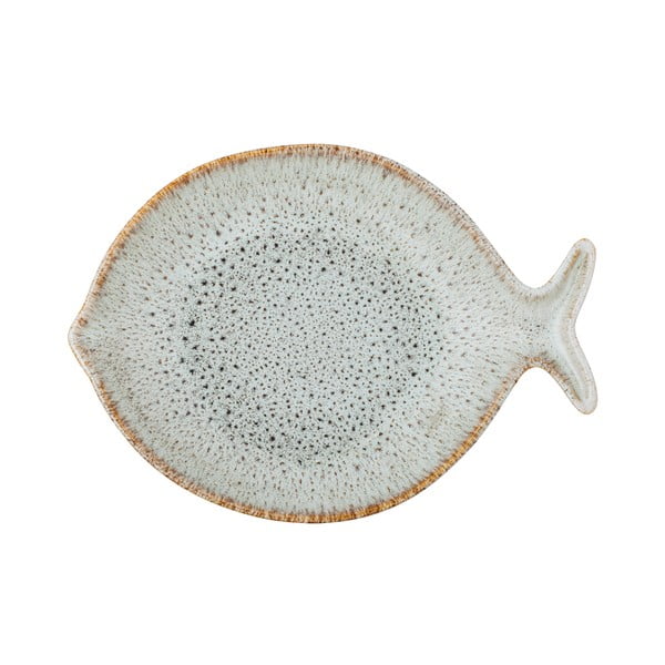 Plavi/bež tanjur za serviranje od kamenine Fleur – Bloomingville