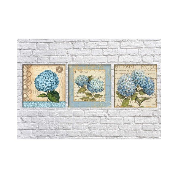 Set od 3 slike Tablo Center Hydrangea Postale