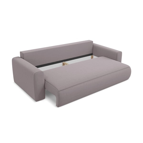 Baršunasti sklopiva/s prostorom za odlaganje sofa u boji lavande 238 cm Kapua – Makamii-image-3