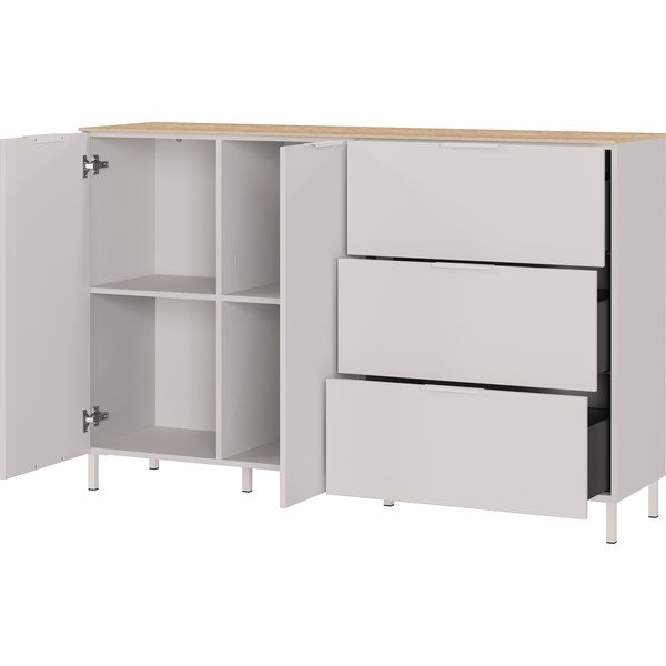 Krem komoda u mat dekoru 151x98x40 cm Savoca – Germania-image-2