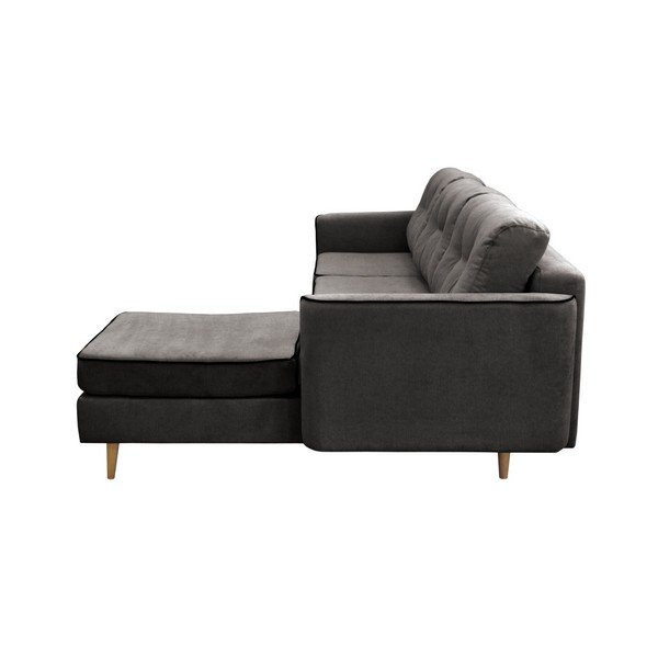 Tamnosivi kauč na razvlačenje sa svijetlim nogama Mazzini Sofas Ladybird, desni kut-image-4