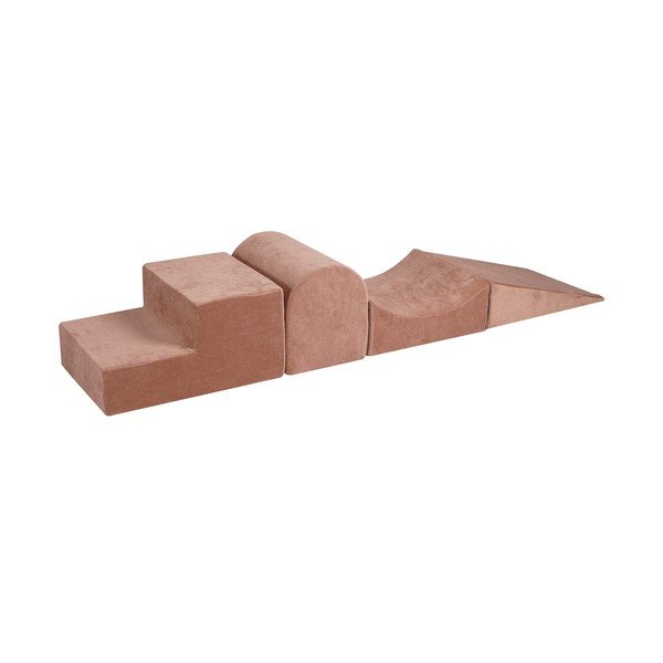 Bež baršunasti set mekanih igrački od pjene 45x193x30 cm Montessori – Meowbaby