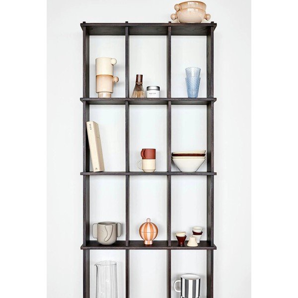 Polica s više razina od čvrste jeseni u tamnoj prirodnoj boji 58 cm Grid – OYOY Living Design-image-1
