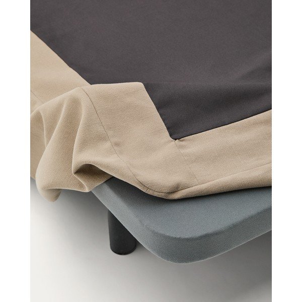 Smeđe-sivi tapecirani krevet bez uzglavlja 90x200 cm Jaira – Kave Home-image-3