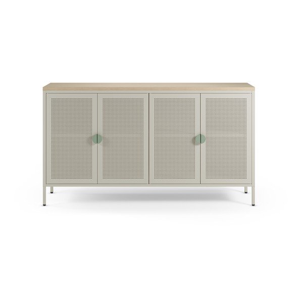 Krem/u prirodnoj boji metalni ormarić 160x90x40 cm Sayla – Marckeric