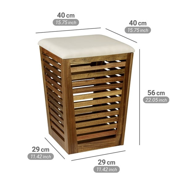 Drvena košara za rublje u tamnoj prirodnoj boji 55 l Fondi – Wenko-image-4