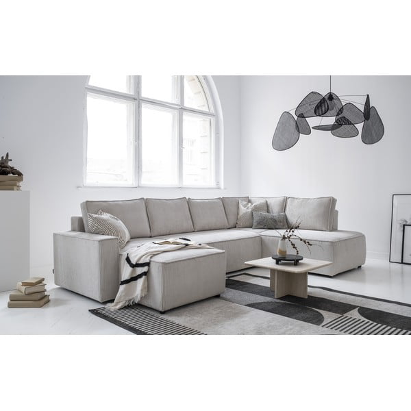 Bijela sklopiva kutna garnitura od samta (s desnim kutom/u obliku slova "U") Brave Dave – Miuform-image-2