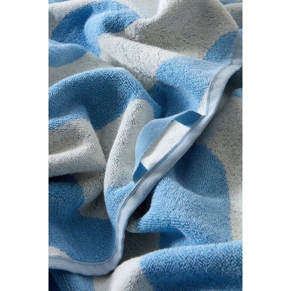 Bijeli/svijetlo plavi pamučan ručnik 90x150 cm Waves – Jotex-image-4