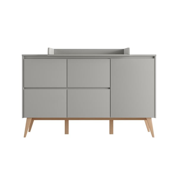 Siva niska dječja komoda 149x52,5 cm Swing – Pinio-image-2