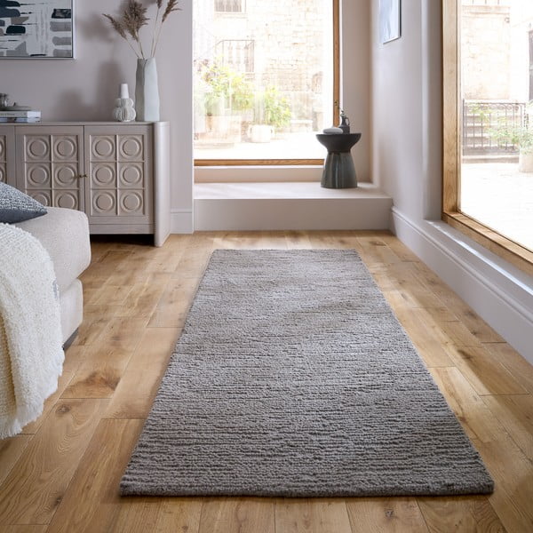 Siva ručno rađena vunena staza 80x230 cm Harris Boucle – Flair Rugs-image-1