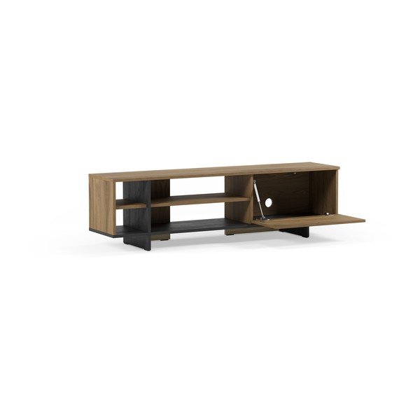 Crna/u prirodnoj boji TV komoda u dekoru hrasta 160x44x36 cm Cequoia – Marckeric-image-3