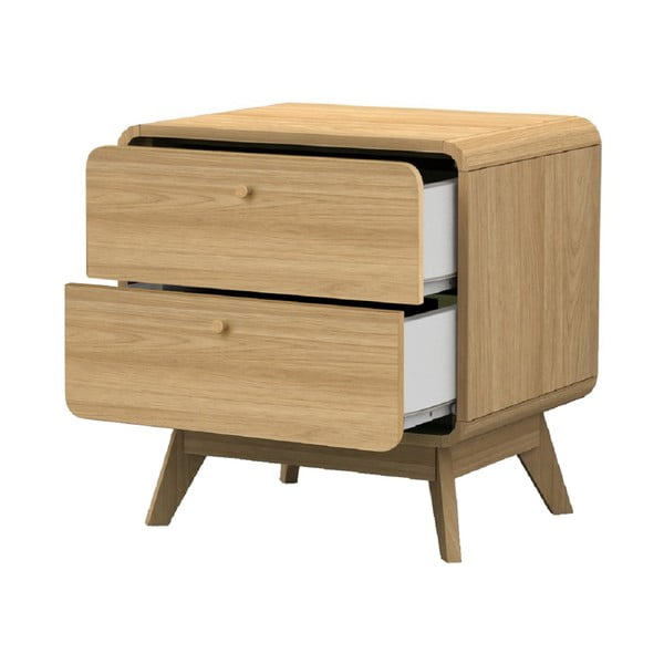 Noćni ormarić u dekoru hrasta u prirodnoj boji Cassie - Støraa-image-1