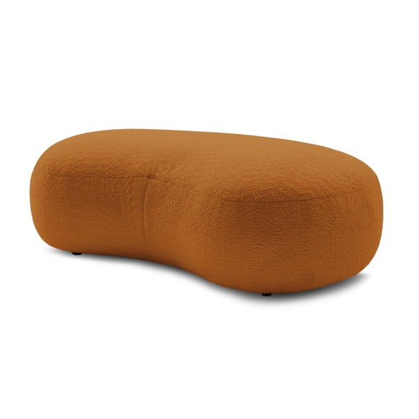 Tabure za noge izrađen od bouclé tkanine u boji senfa Saint-Germain – Bobochic Paris-image-3