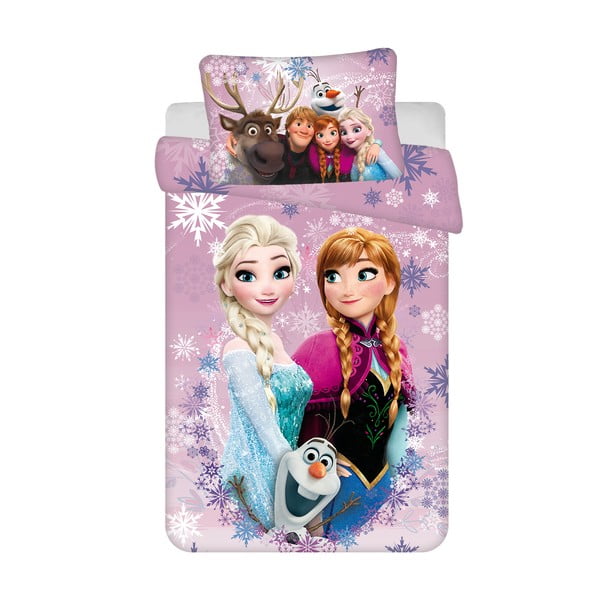 Pamučna dječja posteljina za dječji krevetić 100x135 cm Frozen "Purple" – Jerry Fabrics