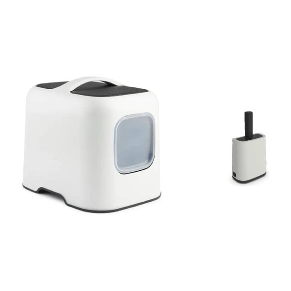 Bijeli set pijeska za mačke i lopatice Biala – Rotho