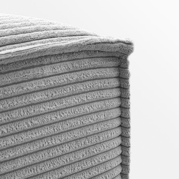 Svijetlo sivi baršunasti tabure Kave Home Blok-image-1