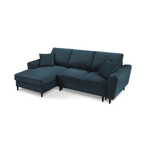 Tamnoplava kutna sofa od samta Kooko Home Jazz, lijevi kut-image-3