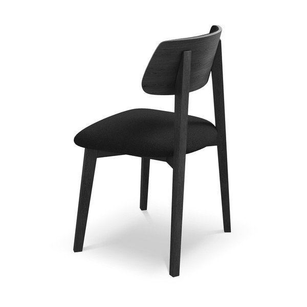 Crna blagovaonska stolica od masivnog drveta Niu – Makamii-image-3