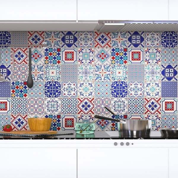Set od 60 zidnih naljepnica Ambiance Azulejos Milonga, 15 x 15 cm-image-4