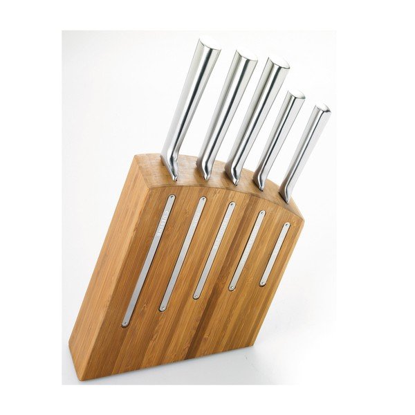 Set od 5 kuhinjskih noževa sa stalkom od bambusa Jean Dubost-image-1