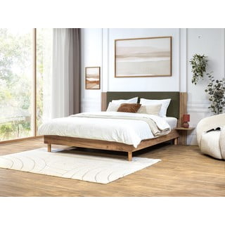 Zeleni bračni krevet s podnicom 160x200 cm Lior – Bobochic Paris