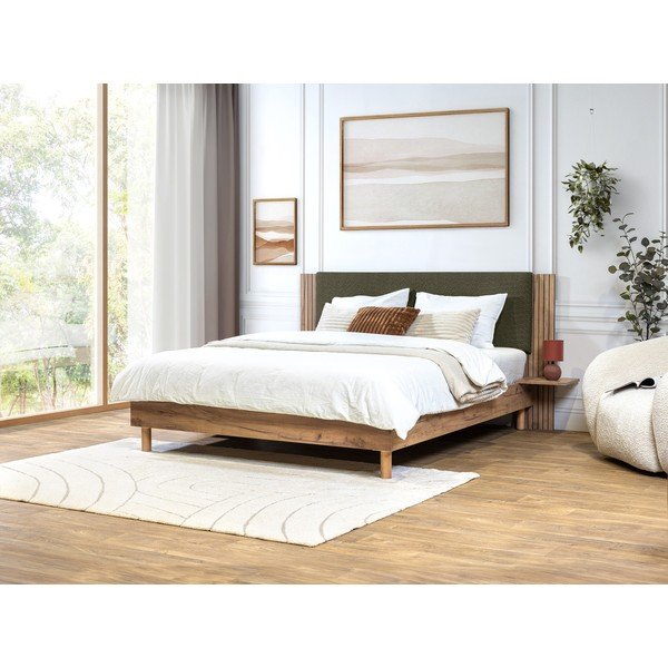 Zeleni bračni krevet s podnicom 160x200 cm Lior – Bobochic Paris-image-1