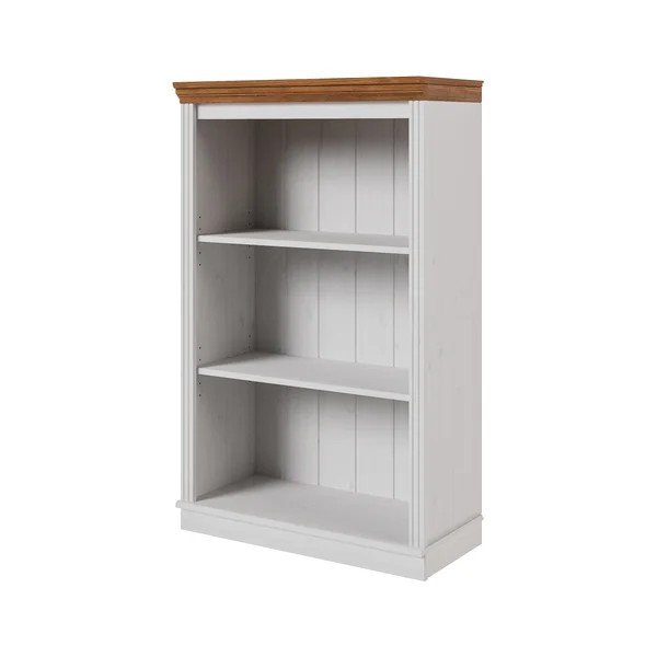Bijela/jantarna biblioteka od masivnog bora 74x118x35 cm Anita – Støraa-image-2