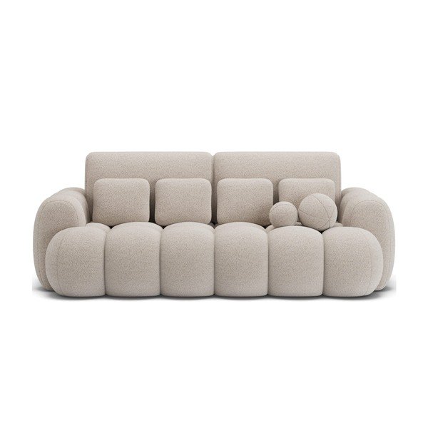 Bež sklopiva sofa od bouclé tkanine 256 cm Cotonn – ELTAP