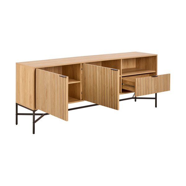 Komoda u dekoru hrasta u prirodnoj boji 180x70x40 cm Jaipur – Actona-image-2