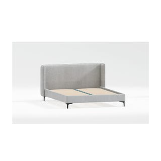 Sivi tapecirani bračni krevet s podnicom 180x200 cm Basti – Ropez