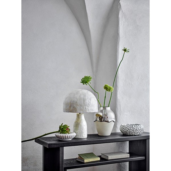 Krem/u srebrnoj boji vaza od kamenine (visina 26 cm) Silvio – Bloomingville-image-1