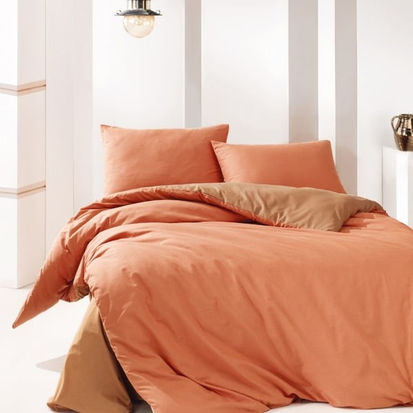 Cimet smeđa pamučna posteljina s plahtama Marie Claire Suzy, 160 x 220 cm