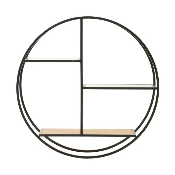 Crna/u prirodnoj boji metalna polica s više razina 61 cm Mataram – Premier Housewares-image-1