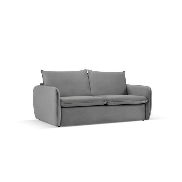 Siva baršunasta sklopiva sofa 214 cm Vienna – Cosmopolitan Design-image-3