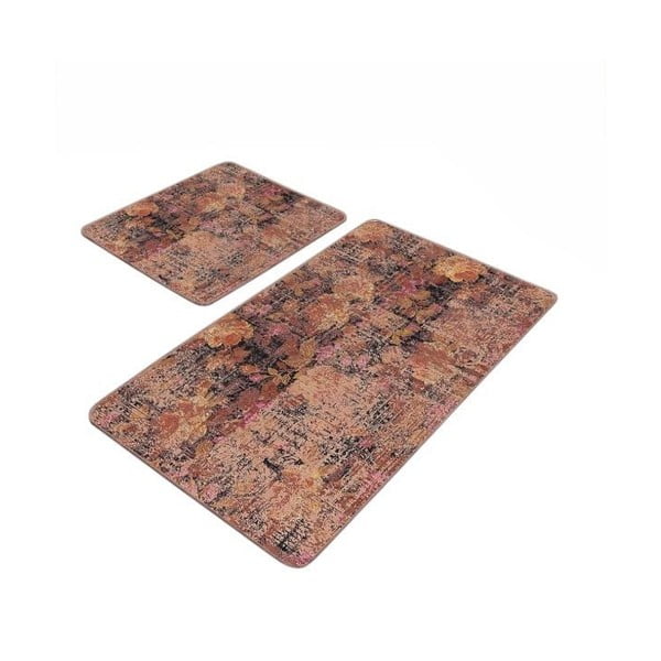 Smeđe od samta kupaonske prostirke u setu 2 kom 60x100 cm – Mila Home